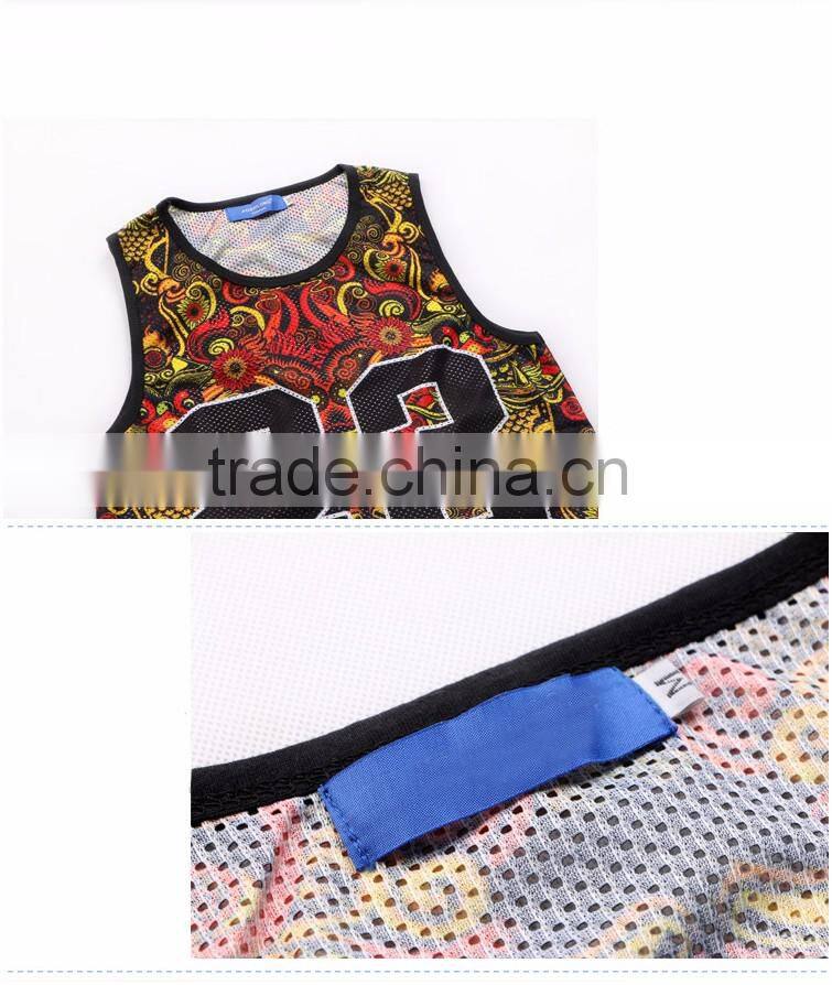 Yingzhong garment factory 2016 Summer Workout Sleeveless Vest Running Shirts Stringer basketball 23nmb print Tank Tops
