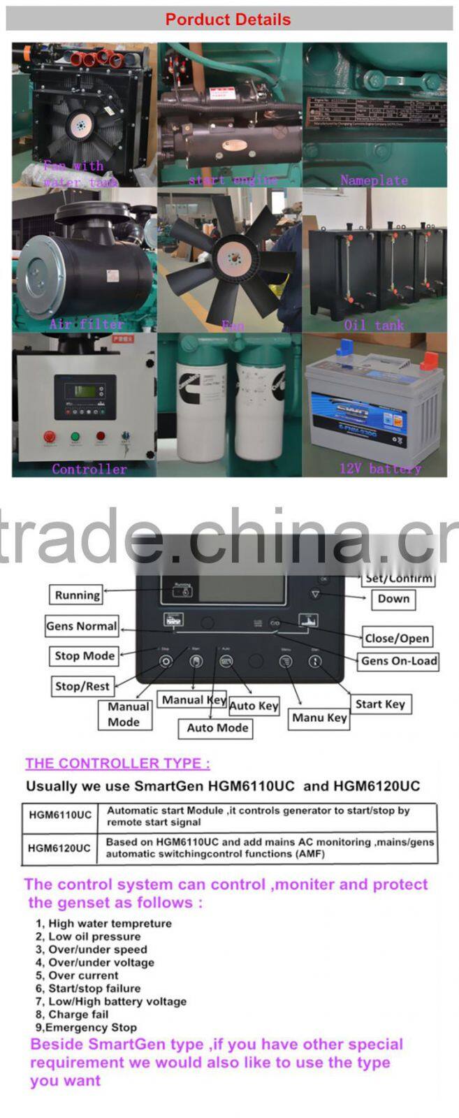 200kw 250kva hot supply volvo diesel generator price