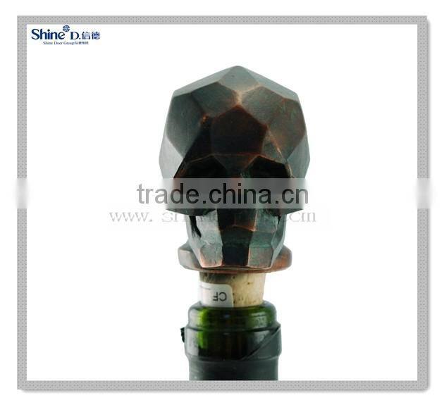human skull head funny design bottle wine stopper halloween custom wine stopper