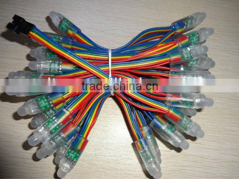 50pcs DC5V RGB dump color 12mm led string,IP68 rated