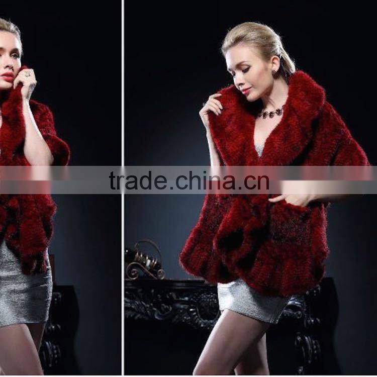 Wholesale Genuine Knitted Mink Fur Stole for Fashion Ladies with Cheap Price Stole