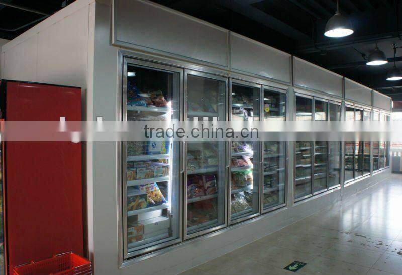 polyurethane insulated glass door freezer storage