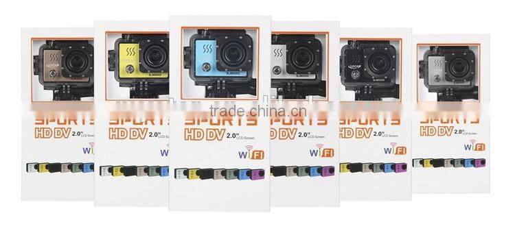 Six bright-coloured color Sports Camera Sj8000 HD 1080P 30FPS fit car rear mirror with camera