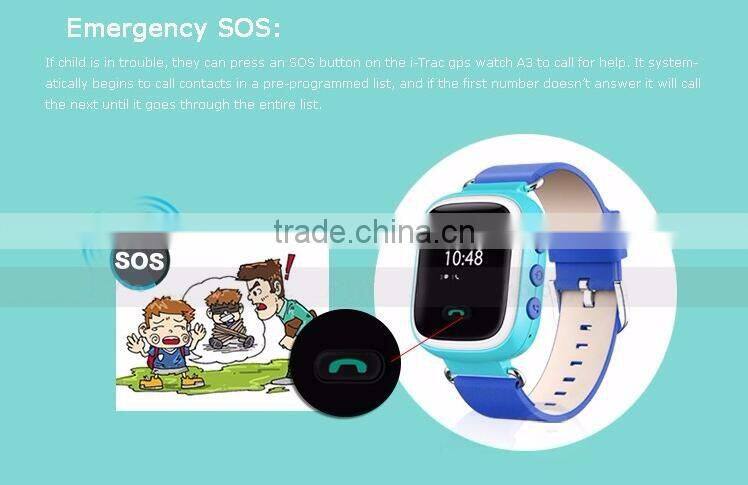 child watch phone manufacture A3 sos geo fence gps tracker watch with gsm sim slot