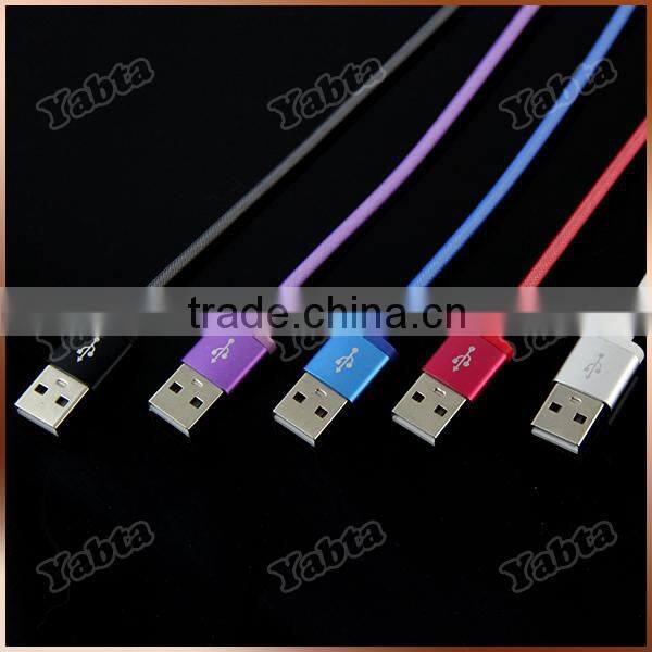 2A Stylish Steel Wire Mesh USB 2.0 Charge & Data Sync Cable for iphone lightn USB Data Cable