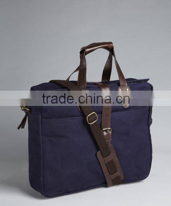 coated cotton canvas leather convertible laptop bag