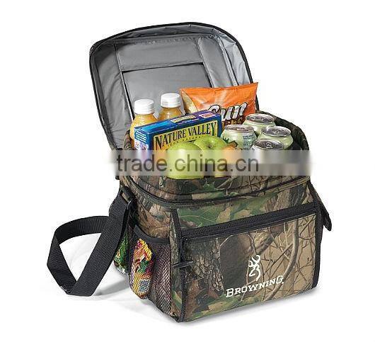 600D polyester oak camo insluated 12 Cans Camo sport picnic Cooler bag