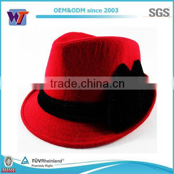 Wholesale Short Brim Felt Hat/ Fashion Custom Wool Felt Fedora Hat