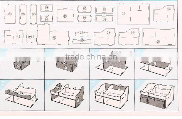 Deli Korean wooden Pen case DIY storage box wood model 9116