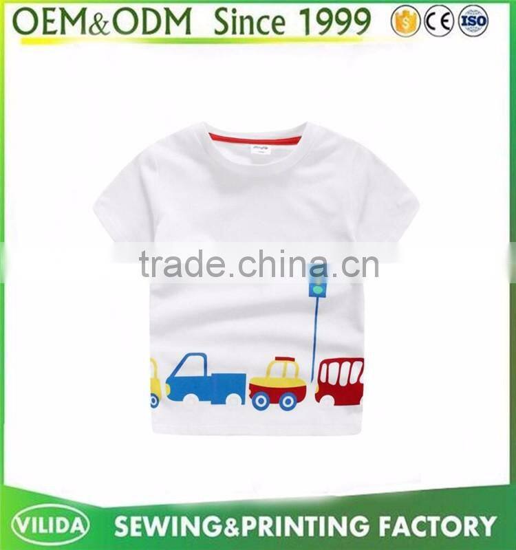 New 2016 Girls Boys Korea Style T Shirt With Printed Logo New Kids Cotton t shirt guangzhou