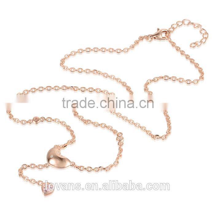 XLY003 Wholesale French Jewelry Rose Gold Cross Chain Necklace Jewellery