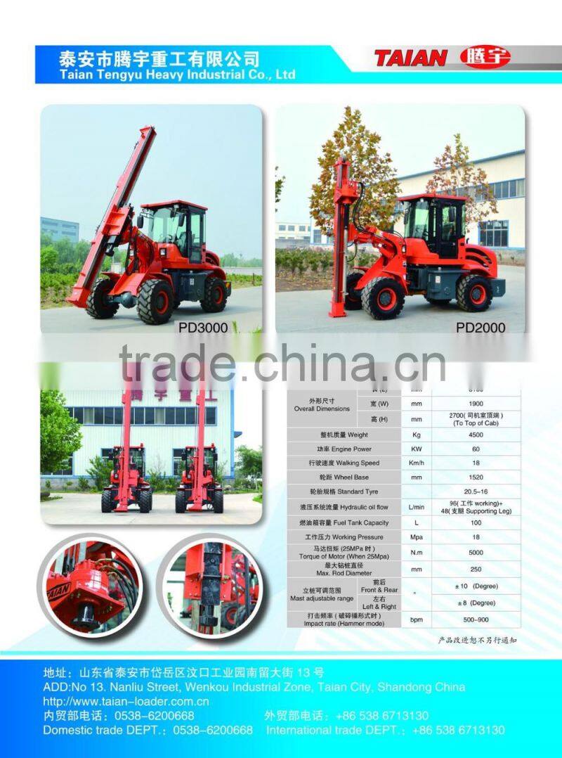 Hydraulic pile driver PD4000 ground screw machine