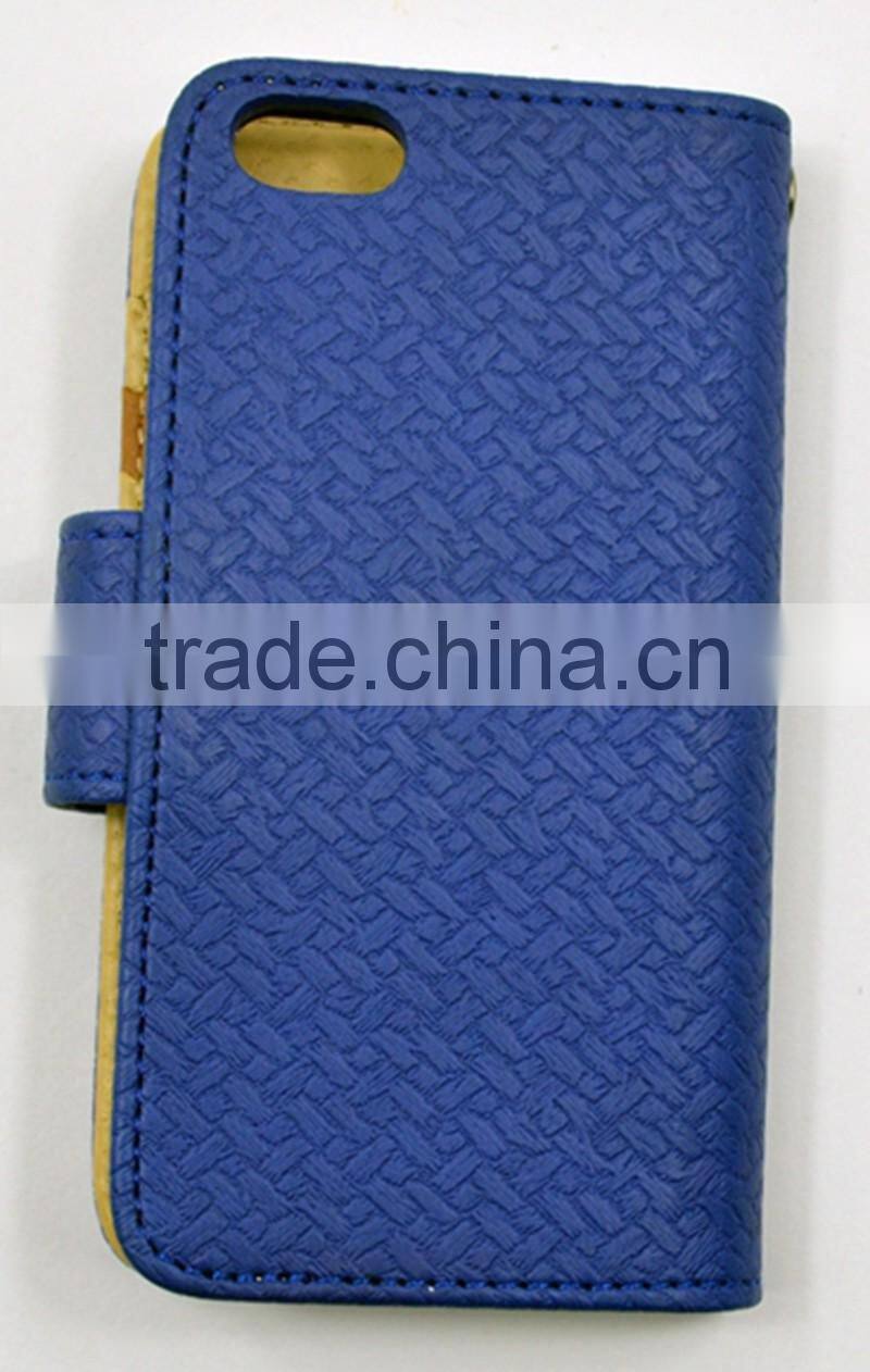 Mat Grain PU Leather Phone case for iphone 6 with Card Slots , Strap Holder and the Magnet Cover