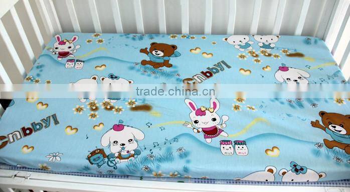 Soft cartoon print Baby organic bed fitted Sheet