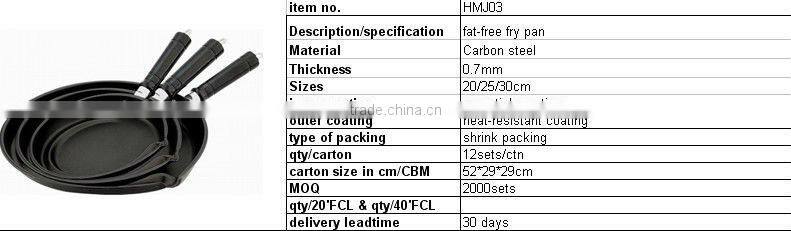 3 pcs Flat free frying pan