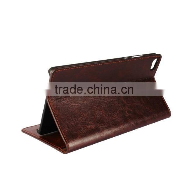 Fashionable Popular Magnetic flip leather wallet case with card slots luxury leather case for Huawei P8 Max fast delivery