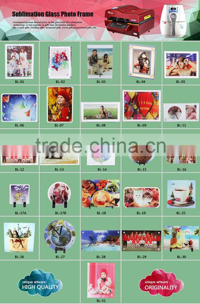 Sunmeta beautiful blank sublimation coated 180*130*10 heat press glass photo frame