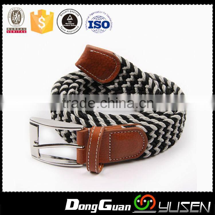 Unisex Canvas Woven Pin Bucklle Men Women Elastic Stretch Waist Belt
