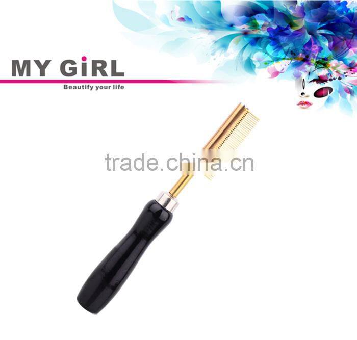 MY GIRL Golden Supreme Brass Pressing Curved Straightening Comb