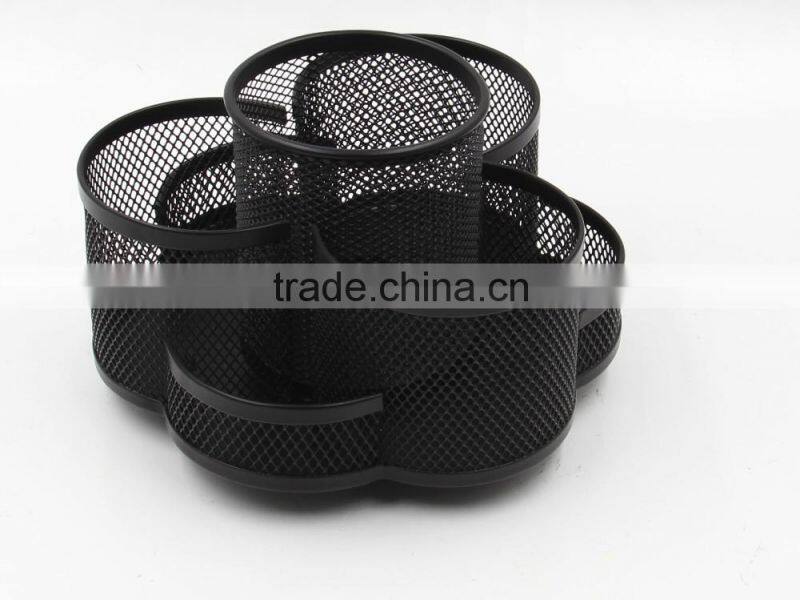 China factory made desktop fancy custom rotating metal mesh pen holder