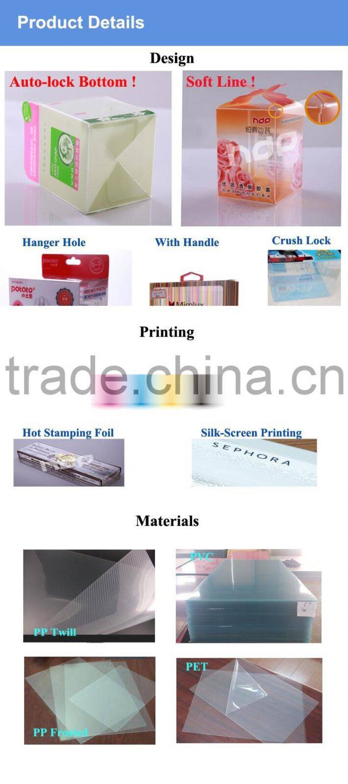 wholesale clear pvc electrical packaging boxes