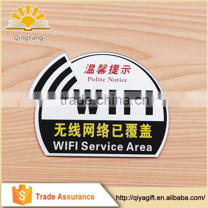 High Quality plastic acrylic warning board for wifi sign
