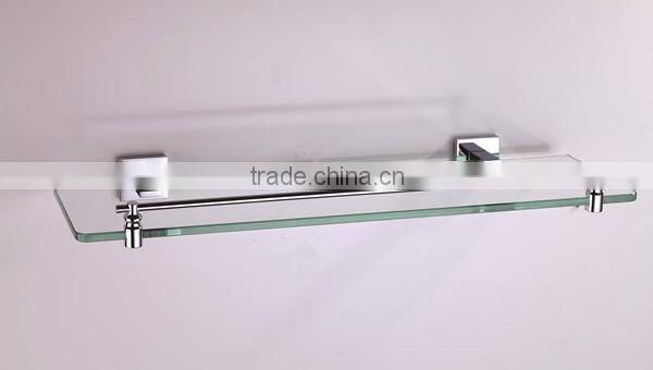 bathroom tempered glass shelf chrome plated glass shelf
