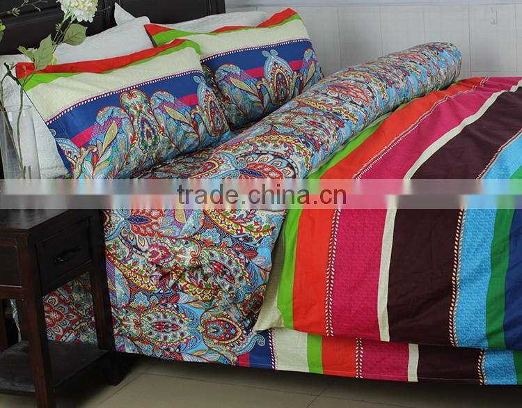 100% Cotton 40s 128x68 Reactive Printed Bedding Sets Duvet Cover Sets