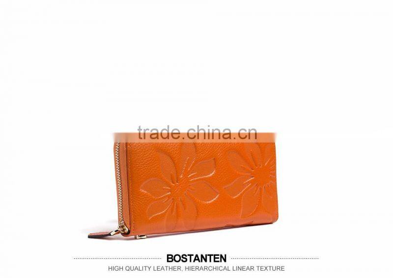 hand bag wallet women zipper genuine leather wallet with cell phone and coin pocket