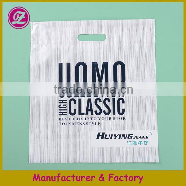 plastic reinforced die cut handle bag cheap price from Guangzhou manufacturer