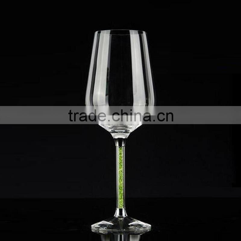 wholesale Crystal Wine Glass with purple diamond stem