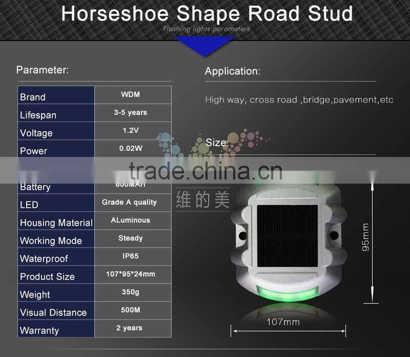 Factory price aluminum road markers 3M reflective green led road stud
