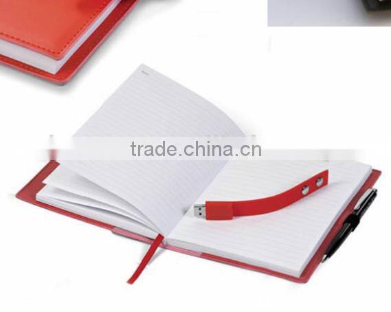 New arrival PU 4GB spiral notebook with usb