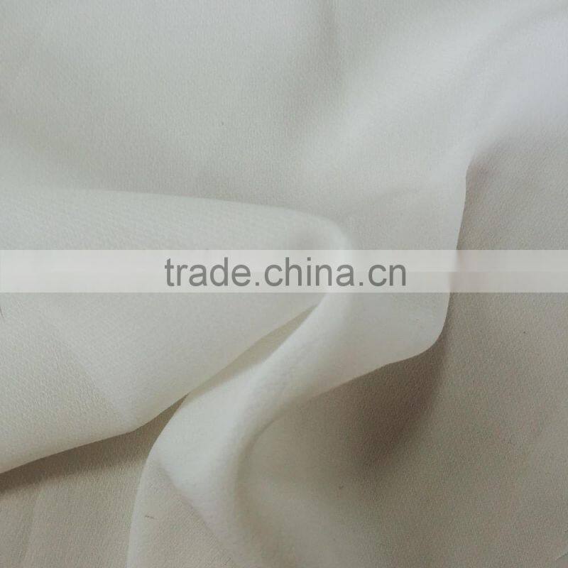 Wujiang manufacture supply high quality 75d 100% polyester twill chiffon fabric/customized color for dress,garment,etc