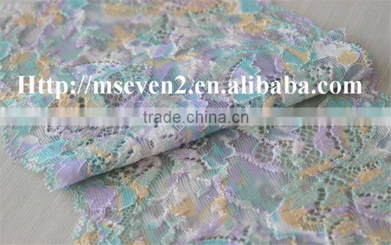 beautiful colorful african lace trimming elastic tulle fabric 100% nylon lace