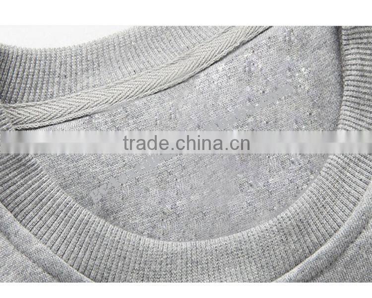 Men's Printed Round Neck Long Sleeve Fleece Sweater