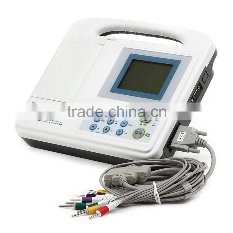 ISO 3.8 inch LCD High resolution thermal printer 12 Leads electrocardiograph ecg machine with interpretation