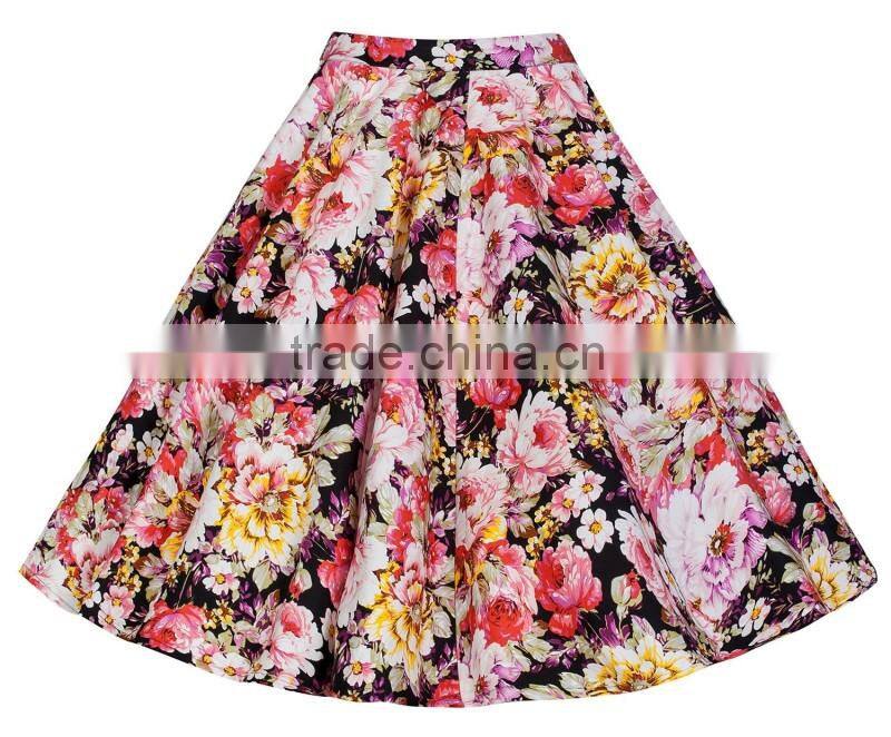 Bonvatt Women Lady Skirt Pleated Retro High Waist Skirt