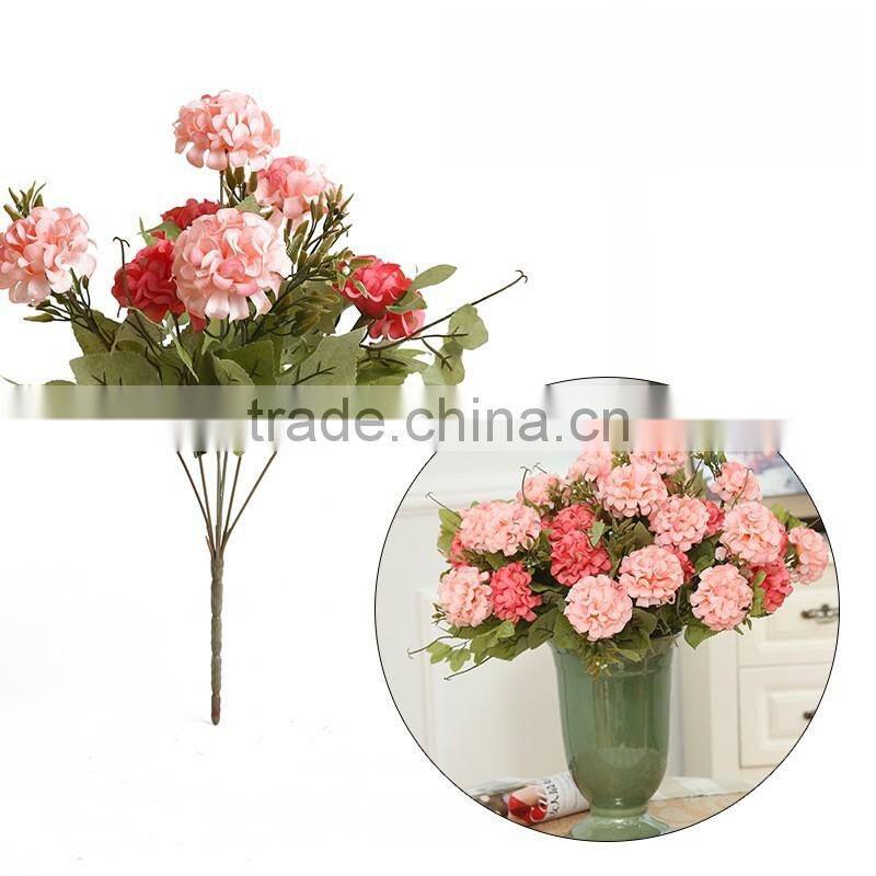 7 branches artificial indoor decoration silk plastic mum flower for sale