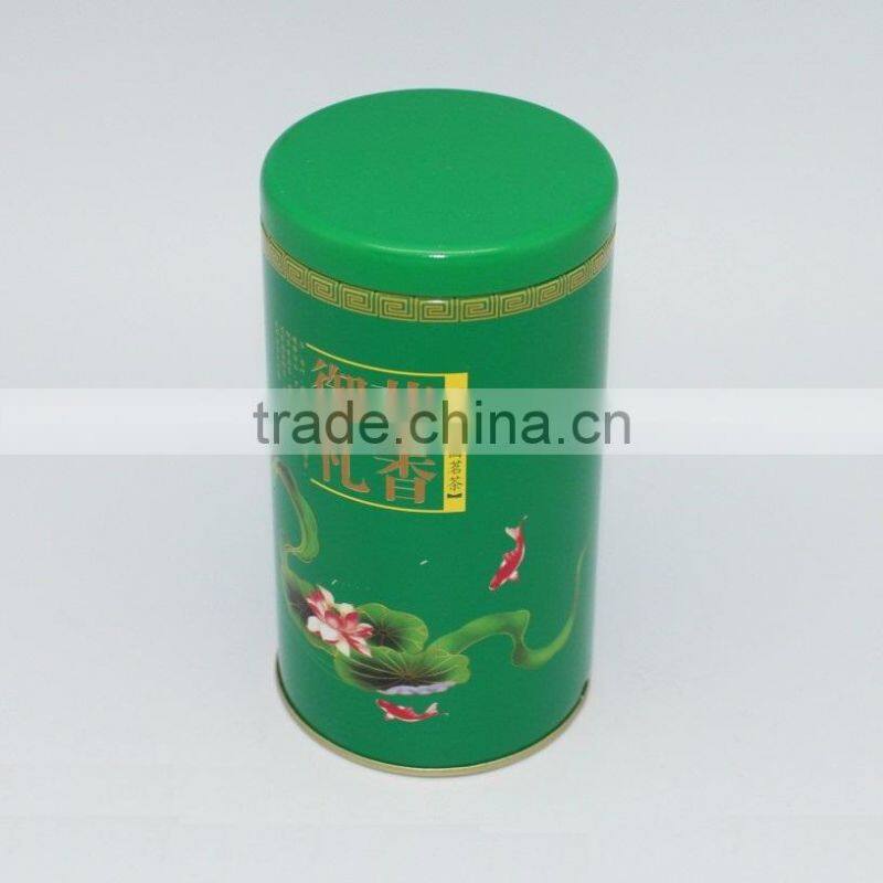 high end round tea coffee sugar tin can tin box