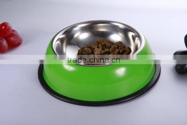 2016 New fashionable Steel stainless dog/cat bowl healthy pet bowl, colored bowl