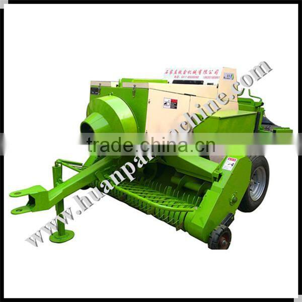 Square hay bale bundling machine tractor pull type square baler