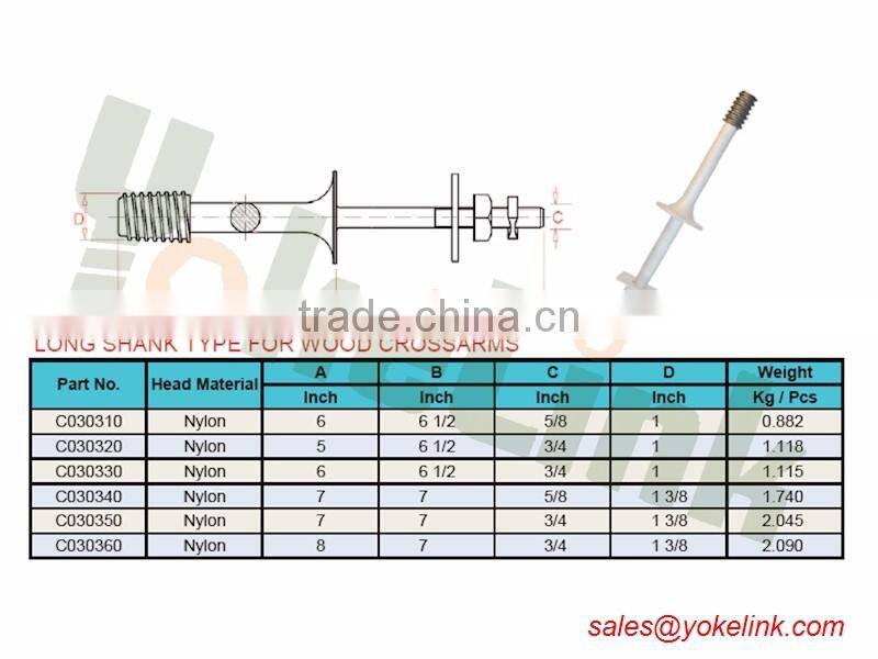Hot dip galvanized Crossarm Pin/Spindle for insulator