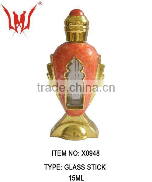 golden alloy towel type perfume bottle ,essential oil bottle