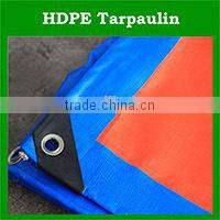 laminated blue/orange pe tarps/plastic poly tarpaulin with reinforced edge and grommets
