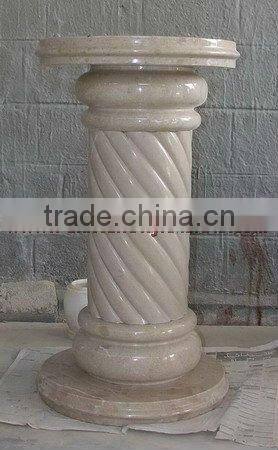 A GRADE VERONA BEIGE MARBLE PEDESTALS