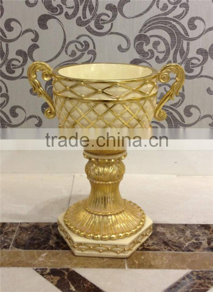 Glorious Decorative Fruit Bowl, Gold Color Fruit Bowl With Handles, Gilt Decorative Arts & Crafts