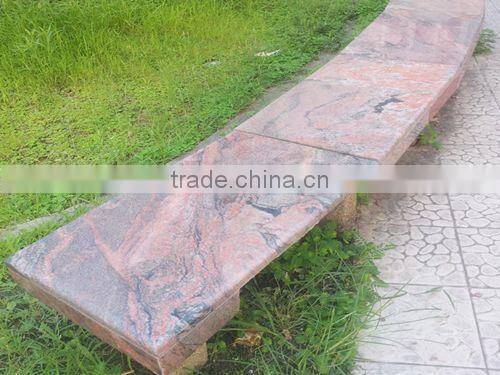 Chinese Juparana Multicolor Red Granite Outdoor Stone Chair