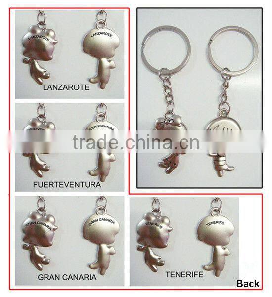 Heart angel shaped with letter key chains