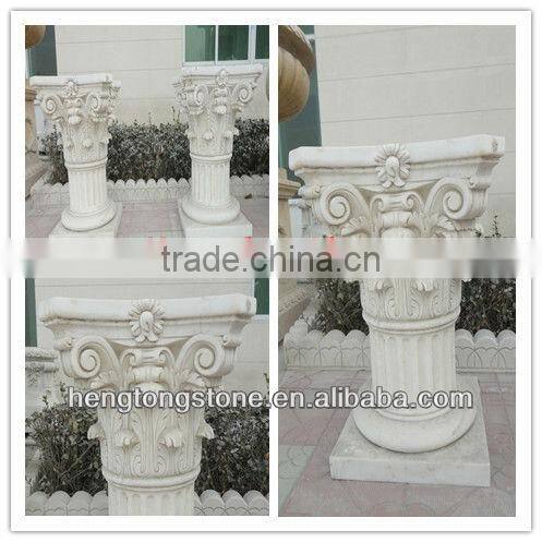 Outdoor White Marble Pillar For Sale
